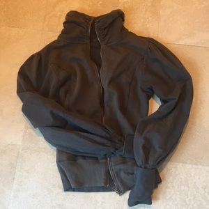 NWT LAmade Gray Rib Knit Panel Zip Up Jacket. S